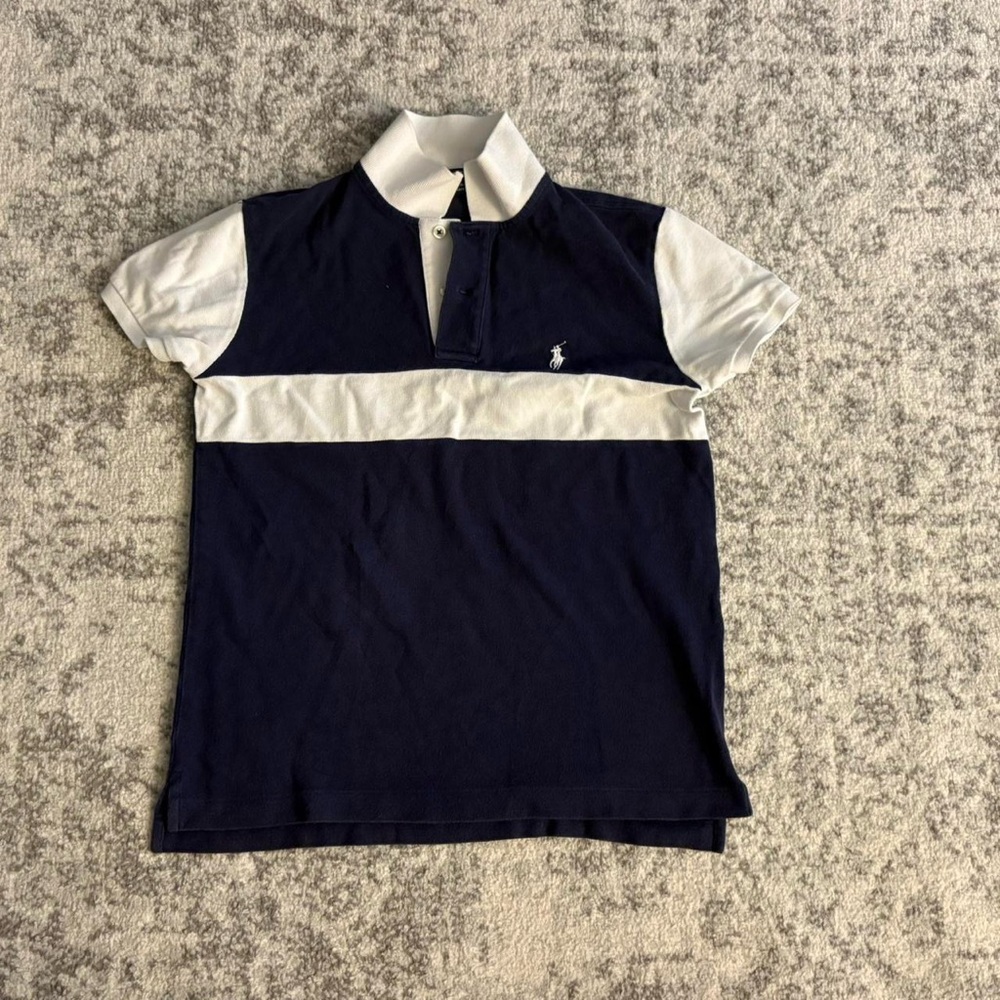 Youth Small Polo Ralph Lauren Navy & White Polo.